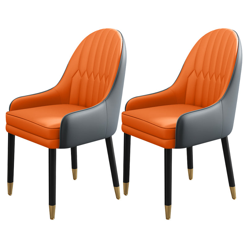 Chaises de salle à manger de style scandinave en métal, chaise Parsons avec bras