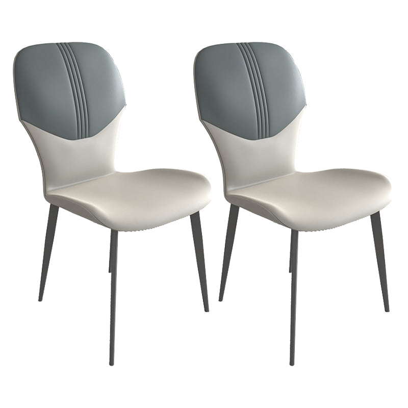 Contemporary Style Metal Dining Chairs Wingback Side Chairs for Kitchen