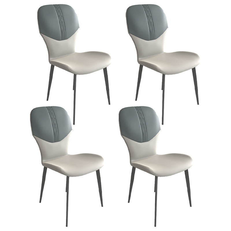 Contemporary Style Metal Dining Chairs Wingback Side Chairs for Kitchen