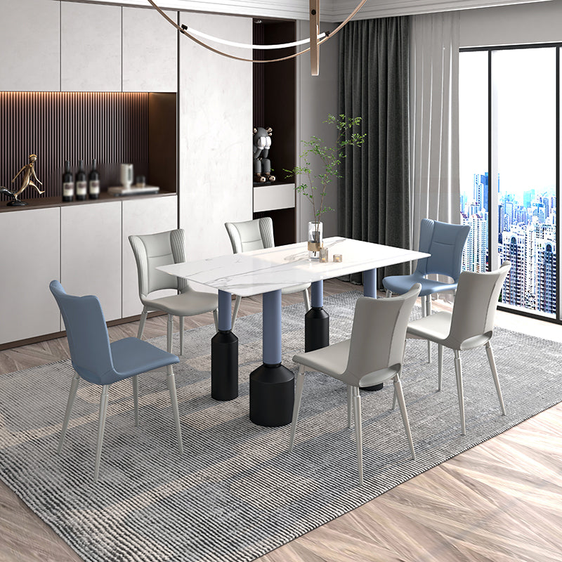 Contemporary Style Metal Dining Chairs Wingback Side Chairs for Kitchen