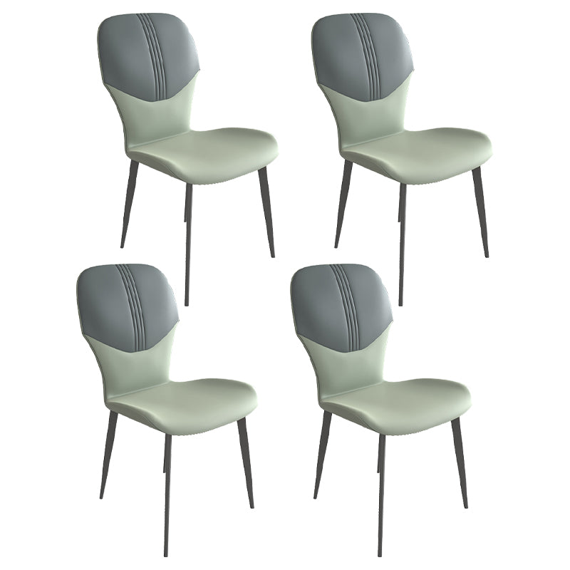 Contemporary Style Metal Dining Chairs Wingback Side Chairs for Kitchen