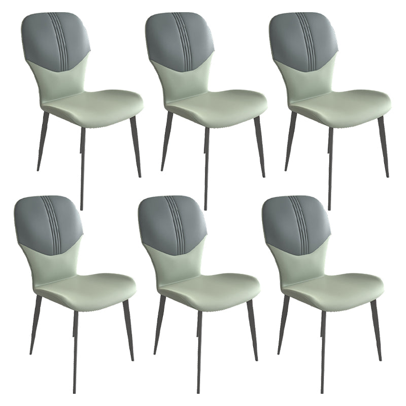 Contemporary Style Metal Dining Chairs Wingback Side Chairs for Kitchen