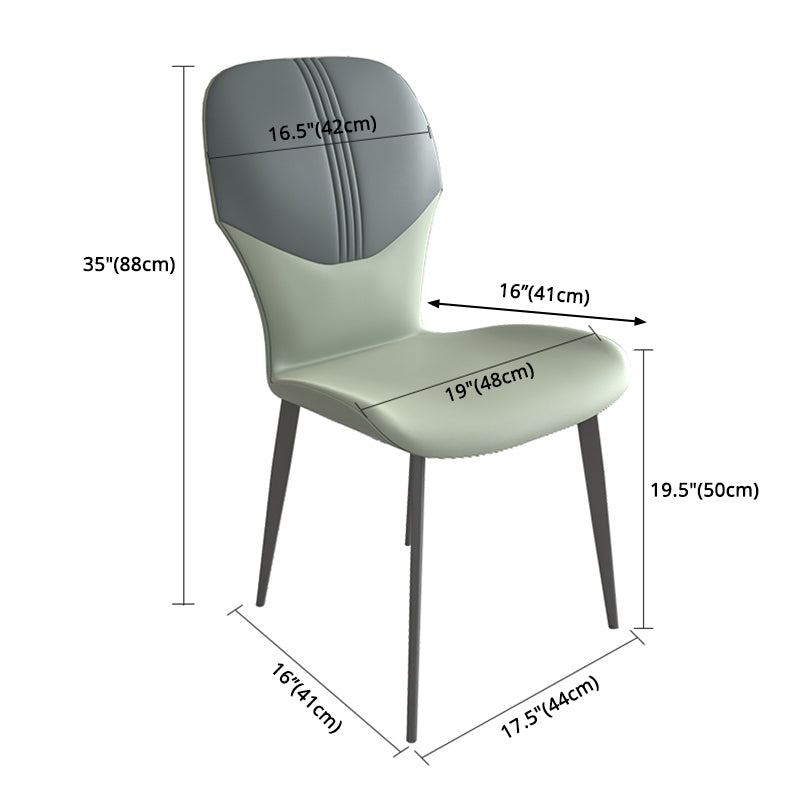 Contemporary Style Metal Dining Chairs Wingback Side Chairs for Kitchen
