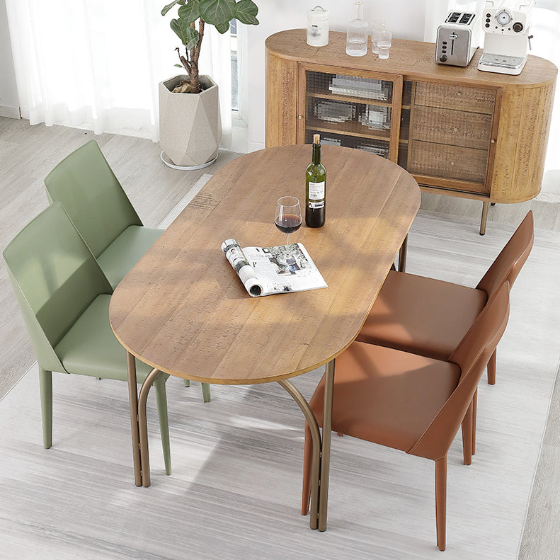 Moderner Stil Masster Holz Esstisch Brauner ovaler Tisch mit 4 Beinen für Esszimmer