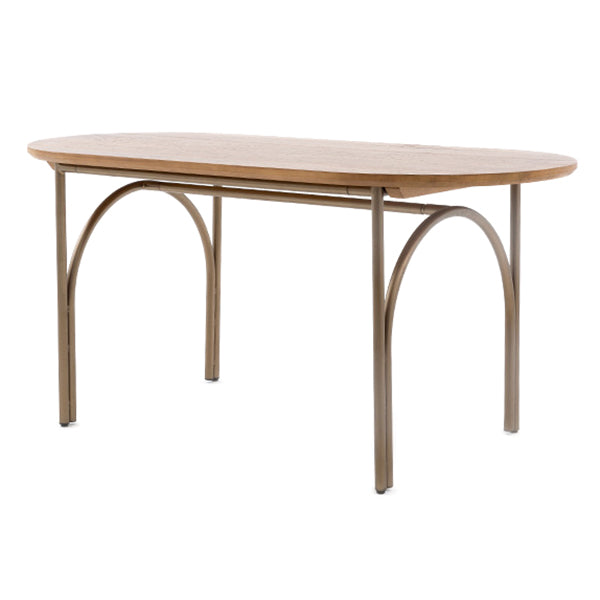 Moderner Stil Masster Holz Esstisch Brauner ovaler Tisch mit 4 Beinen für Esszimmer