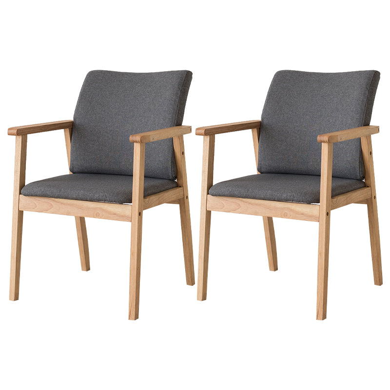 Chaise contemporaine en bois d'hévéa à dossier solide, chaise de salle à manger en bois au fini mat avec pieds naturels