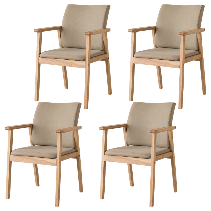 Chaise contemporaine en bois d'hévéa à dossier solide, chaise de salle à manger en bois au fini mat avec pieds naturels