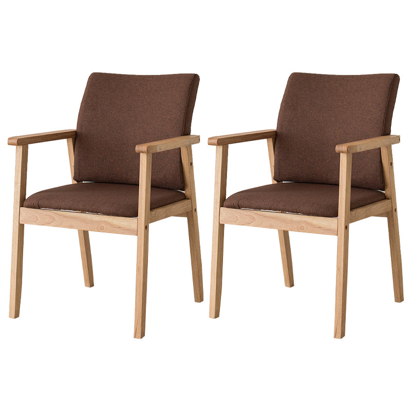 Chaise contemporaine en bois d'hévéa à dossier solide, chaise de salle à manger en bois au fini mat avec pieds naturels