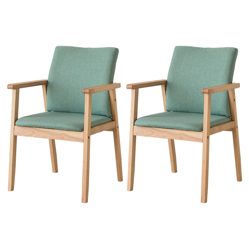 Chaise contemporaine en bois d'hévéa à dossier solide, chaise de salle à manger en bois au fini mat avec pieds naturels