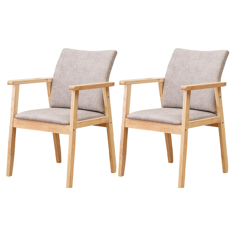 Chaise contemporaine en bois d'hévéa à dossier solide, chaise de salle à manger en bois au fini mat avec pieds naturels