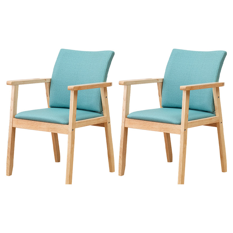 Chaise contemporaine en bois d'hévéa à dossier solide, chaise de salle à manger en bois au fini mat avec pieds naturels