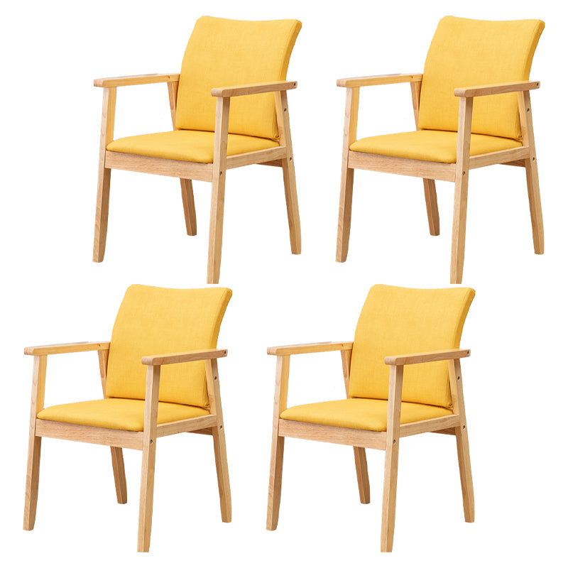 Chaise contemporaine en bois d'hévéa à dossier solide, chaise de salle à manger en bois au fini mat avec pieds naturels