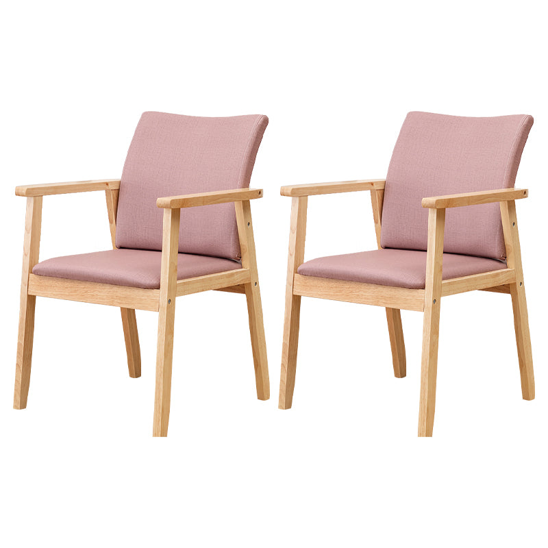 Chaise contemporaine en bois d'hévéa à dossier solide, chaise de salle à manger en bois au fini mat avec pieds naturels