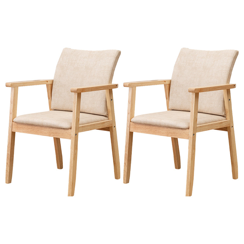 Chaise contemporaine en bois d'hévéa à dossier solide, chaise de salle à manger en bois au fini mat avec pieds naturels