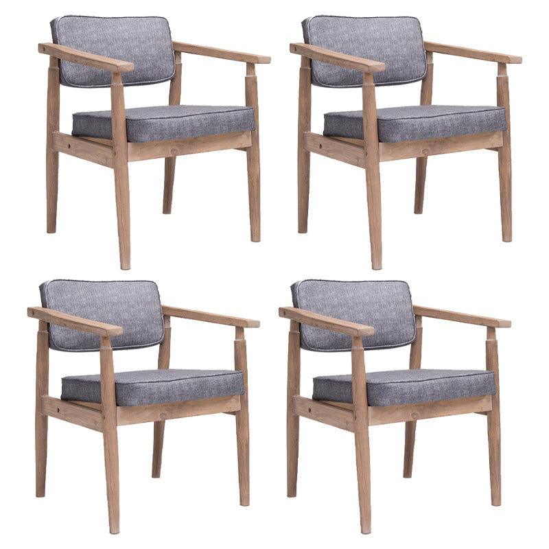 Traditional Style Rubber Wood Chairs Open Back Side Kitchen Dining Chair