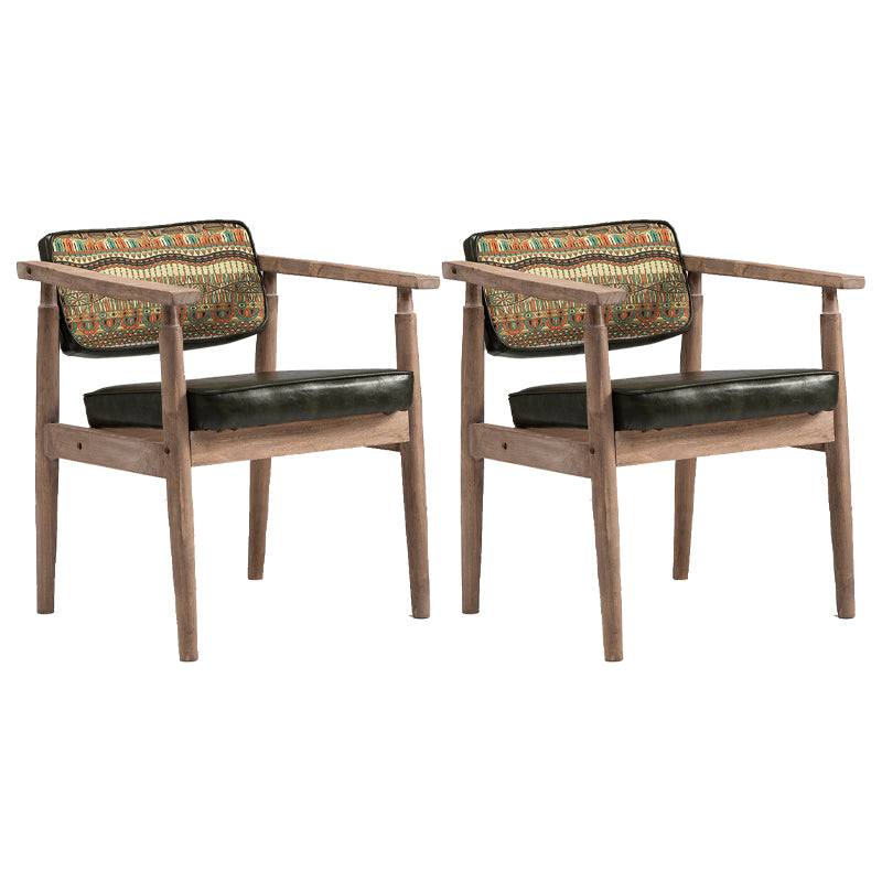Traditional Style Rubber Wood Chairs Open Back Side Kitchen Dining Chair