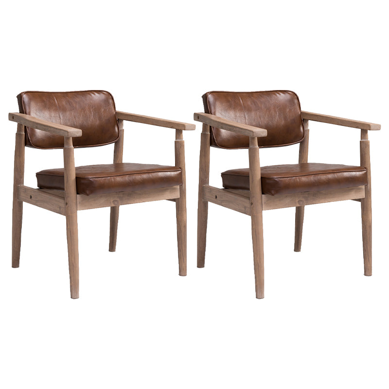 Traditional Style Rubber Wood Chairs Open Back Side Kitchen Dining Chair