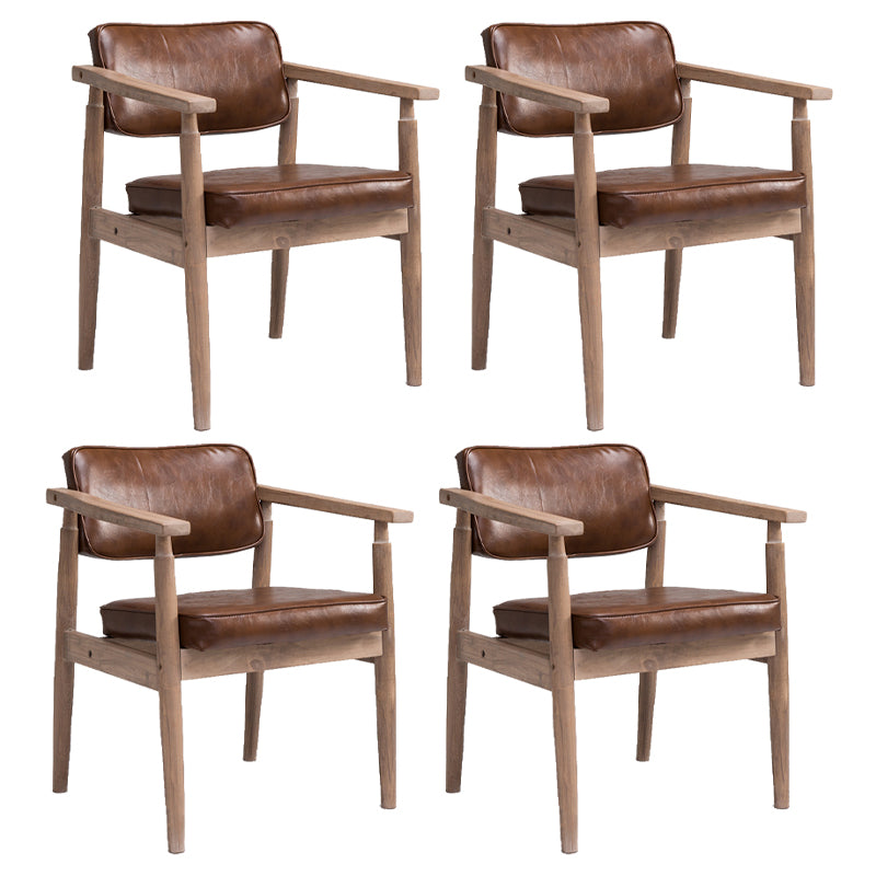 Traditional Style Rubber Wood Chairs Open Back Side Kitchen Dining Chair