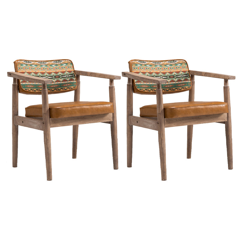 Traditional Style Rubber Wood Chairs Open Back Side Kitchen Dining Chair