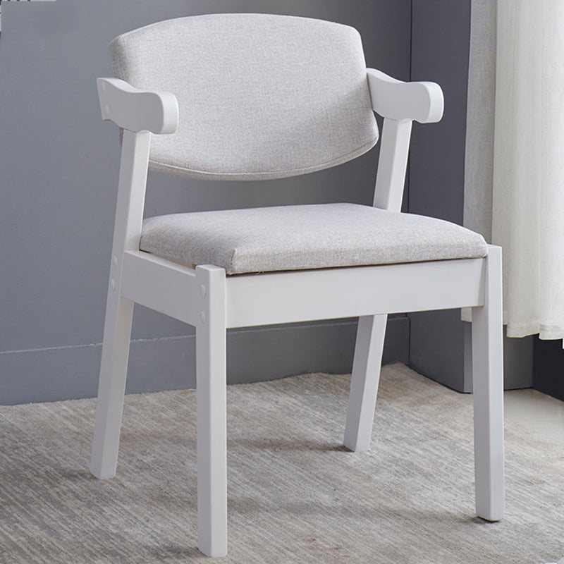 Contemporary Dining Arm Chair Open Back Side Chair with Wood Legs for Home Use