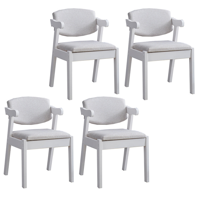 Contemporary Dining Arm Chair Open Back Side Chair with Wood Legs for Home Use