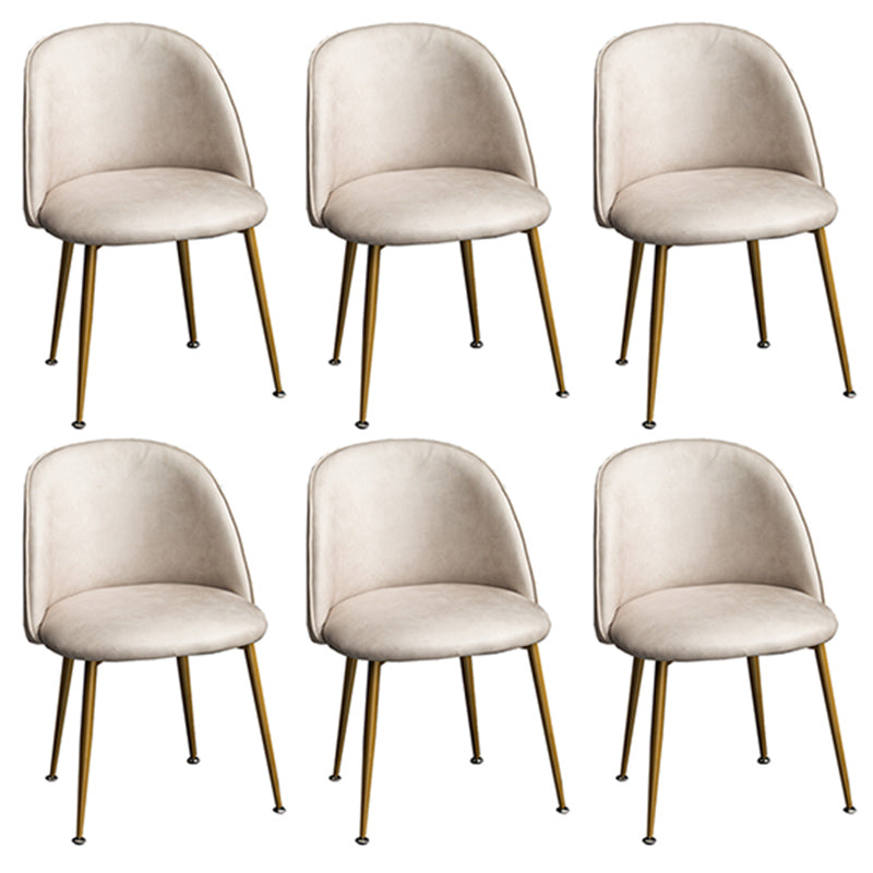 Glam Dining Side Chairs for Home Use Cushioned Armless Chair with Gold Legs