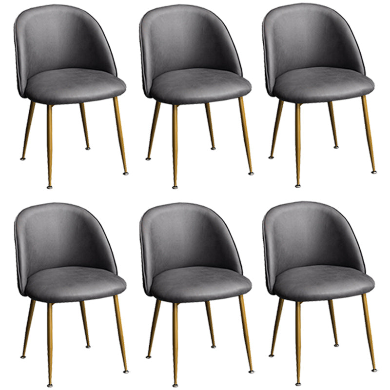 Glam Dining Side Chairs for Home Use Cushioned Armless Chair with Gold Legs