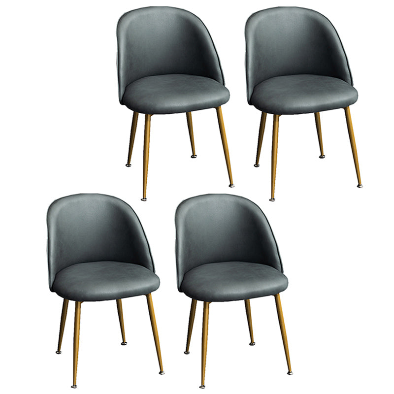 Glam Dining Side Chairs for Home Use Cushioned Armless Chair with Gold Legs