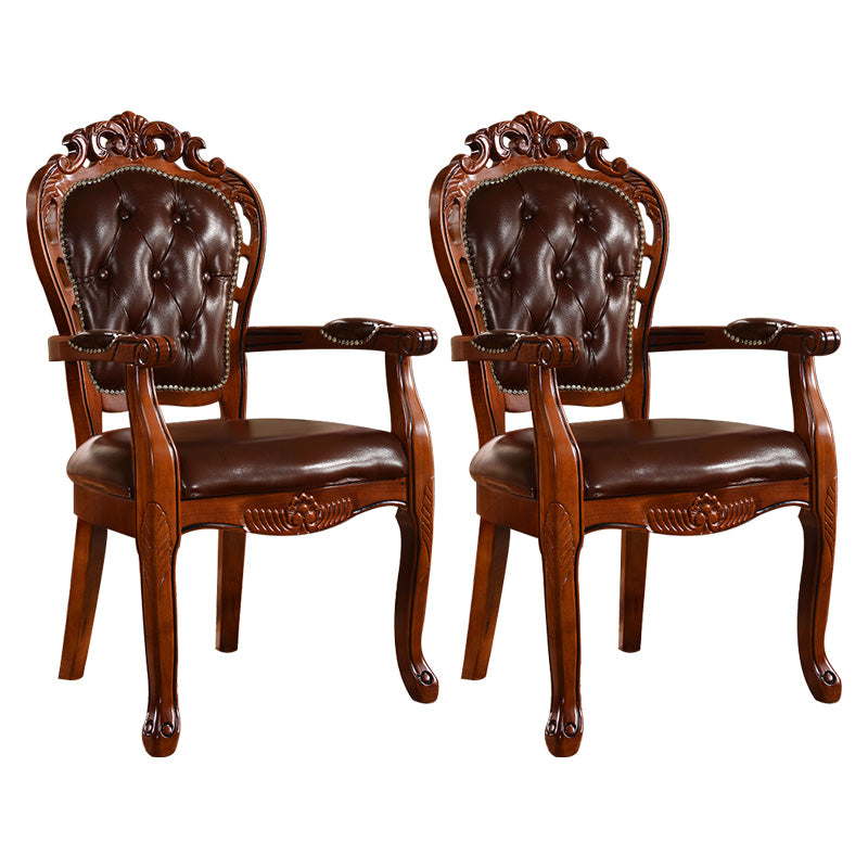 Chaise d'intérieur à dossier ouvert en bois de style victorien, chaise de salle à manger de 24 pouces de large