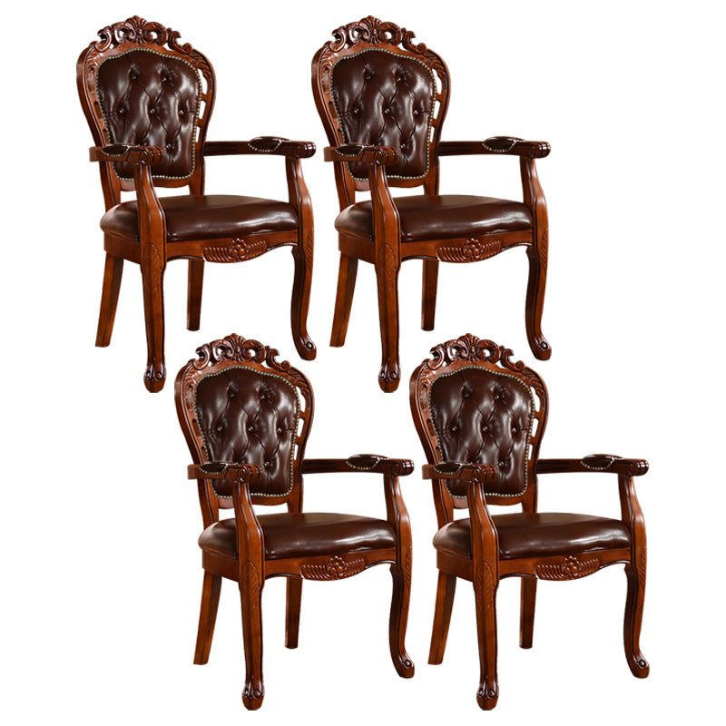 Chaise d'intérieur à dossier ouvert en bois de style victorien, chaise de salle à manger de 24 pouces de large
