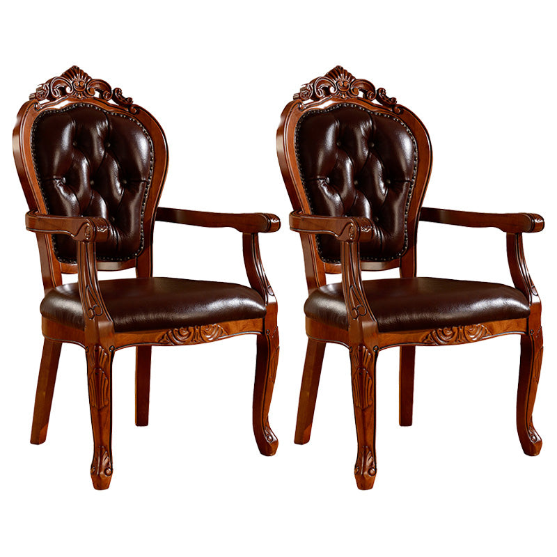 Chaise d'intérieur à dossier ouvert en bois de style victorien, chaise de salle à manger de 24 pouces de large