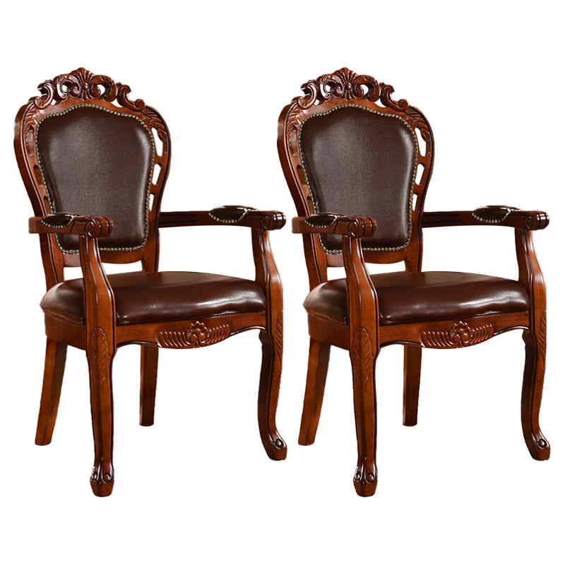Chaise d'intérieur à dossier ouvert en bois de style victorien, chaise de salle à manger de 24 pouces de large