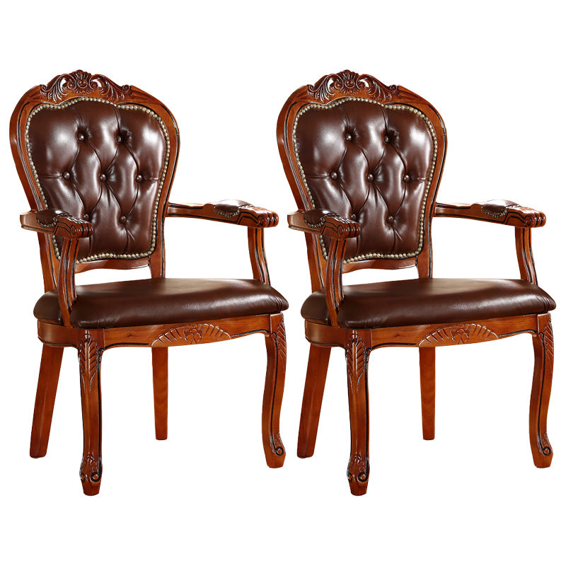 Chaise d'intérieur à dossier ouvert en bois de style victorien, chaise de salle à manger de 24 pouces de large