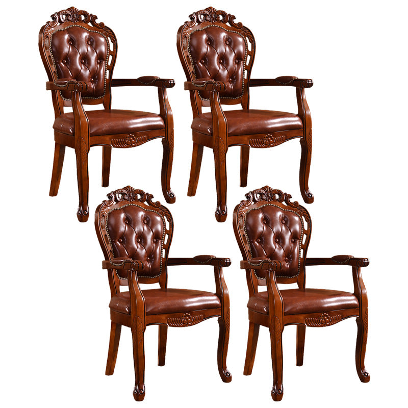 Chaise d'intérieur à dossier ouvert en bois de style victorien, chaise de salle à manger de 24 pouces de large