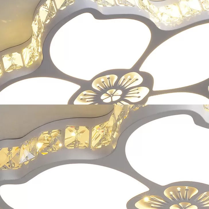 Lámpara de techo de pétalos de acrílico con luz de techo empotrada LED decorativa de cristal transparente para niños en blanco para dormitorio