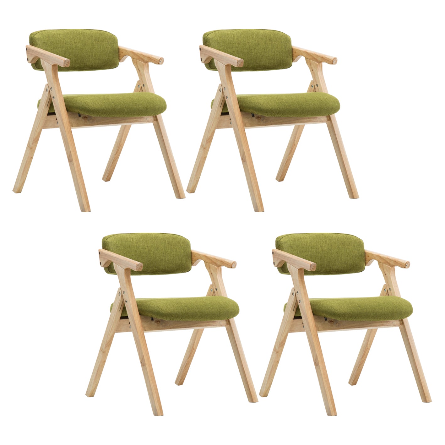 Country Style Dining Arm Chairs Open Back Foldable Upholstered Armchair