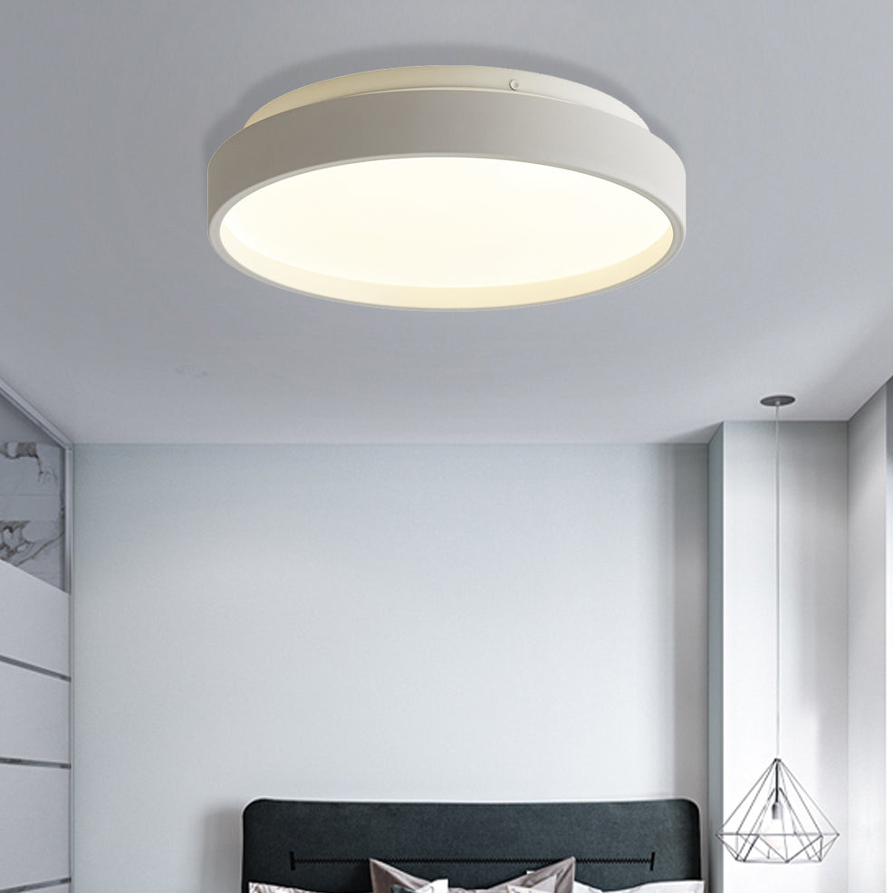 12"/18" Round Flush Light Modern Acrylic 1 Light Flush Mount Ceiling Light in Coffee Bronze/Gold/White for Indoor