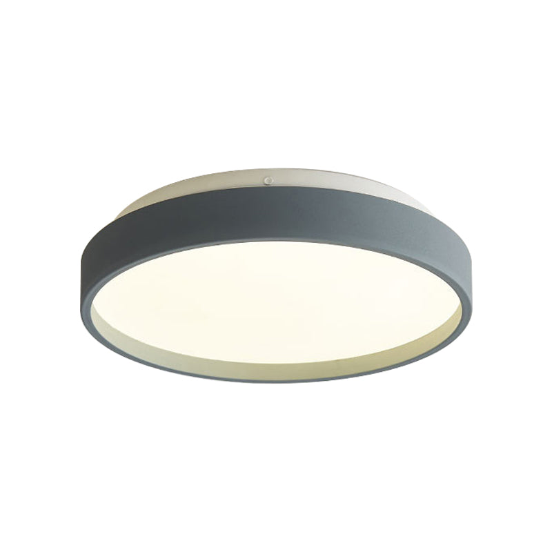 12"/18" Round Flush Light Modern Acrylic 1 Light Flush Mount Ceiling Light in Coffee Bronze/Gold/White for Indoor