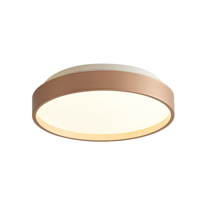 12"/18" Round Flush Light Modern Acrylic 1 Light Flush Mount Ceiling Light in Coffee Bronze/Gold/White for Indoor