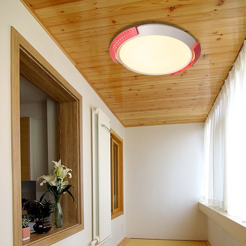 Roze/gouden holle metalen plafondarmatuur Moderne 16"/19,5" ronde inbouwplafondlamp voor slaapkamer