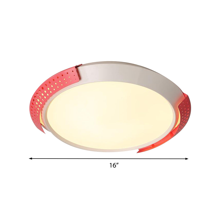 Roze/gouden holle metalen plafondarmatuur Moderne 16"/19,5" ronde inbouwplafondlamp voor slaapkamer
