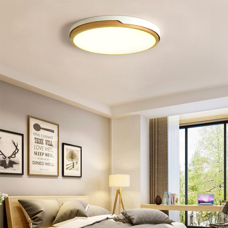 Blue/White Bedroom Flush Mount Light, Nordic Style Acrylic 1 Head Ceiling Lights Flush Mount