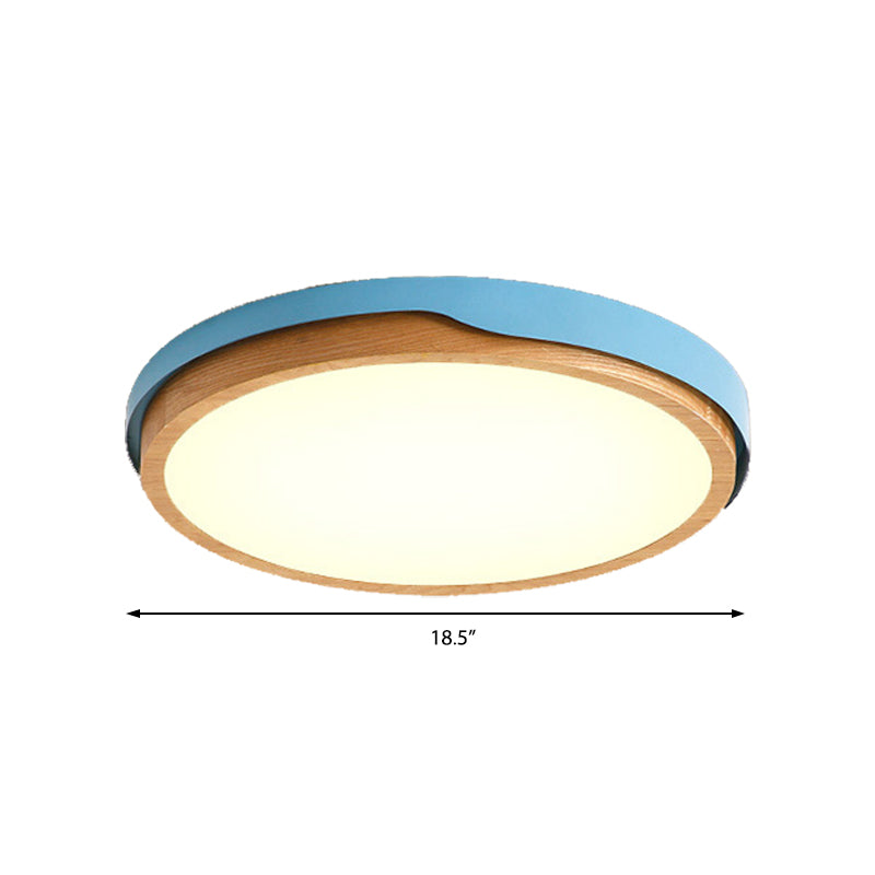 Blue/White Bedroom Flush Mount Light, Nordic Style Acrylic 1 Head Ceiling Lights Flush Mount