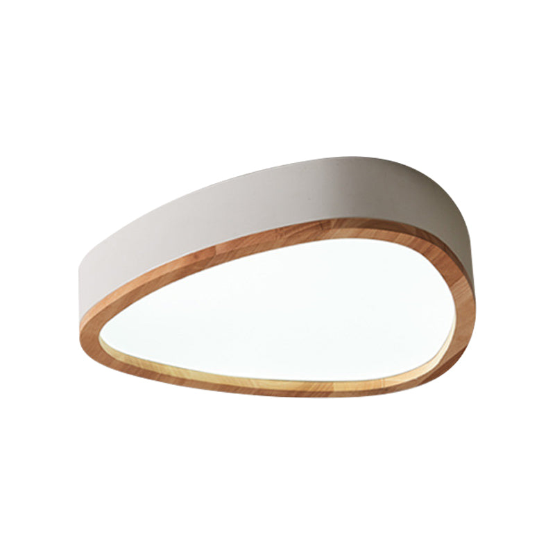 Grey/White/Green Drop Flush Mount Ceiling Light Modern Iron and Wood Unique Ceiling Light in Warm/White