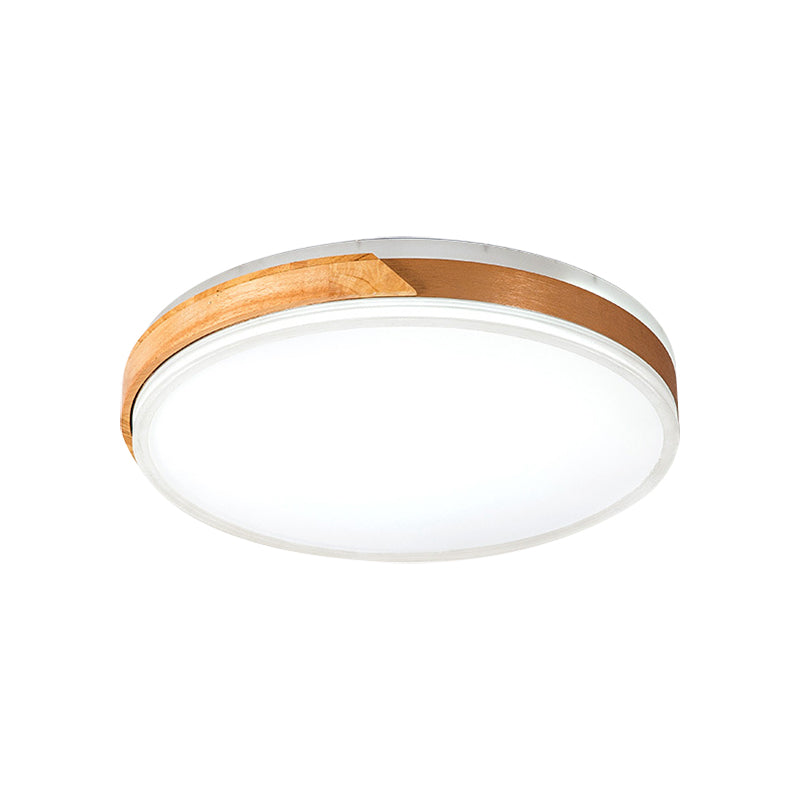 Plafonnier encastré moderne en bois et fer, blanc chaud/blanc, luminaire décoratif d'intérieur, blanc/or