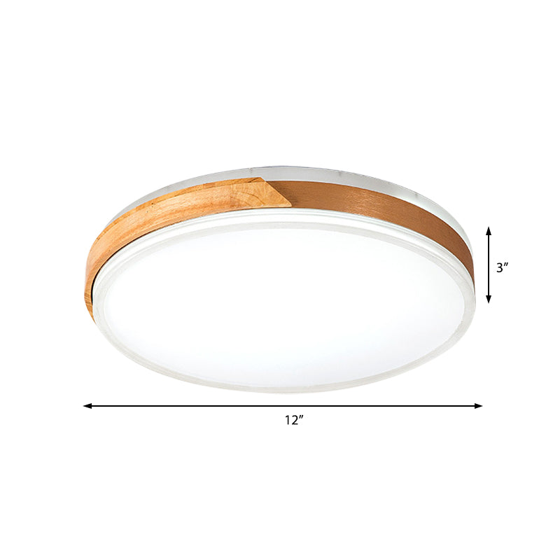Plafonnier encastré moderne en bois et fer, blanc chaud/blanc, luminaire décoratif d'intérieur, blanc/or
