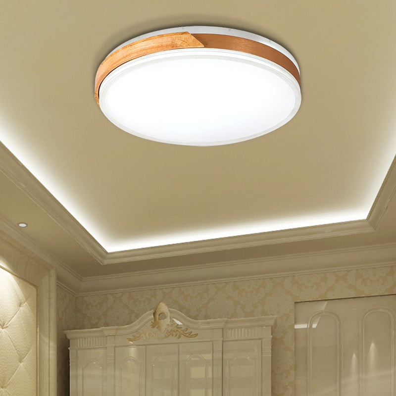 Plafonnier encastré moderne en bois et fer, blanc chaud/blanc, luminaire décoratif d'intérieur, blanc/or