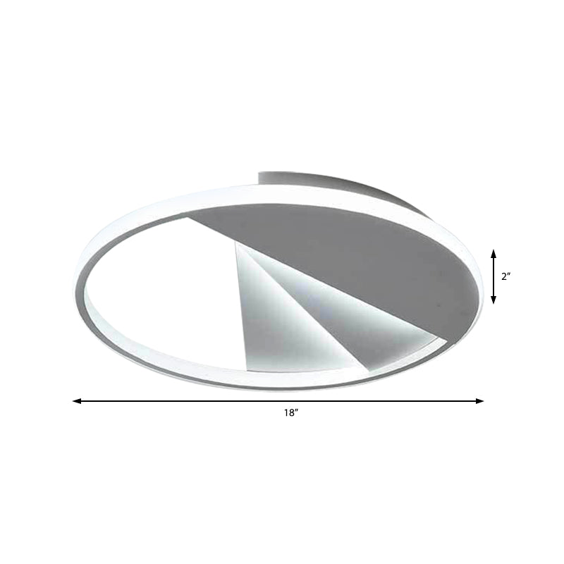 White Aluminum Acrylic Ceiling Lights Flush Mount Modern 18"/21.5" Round Flush Light in Warm/White for Bedroom