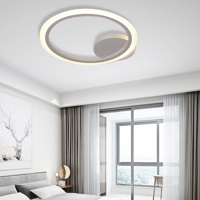 1/2/3 Licht Ring Slaapkamer Plafond Licht Armatuur Moderne Acryl Unieke Verlichting Armatuur in Wit, Warm/Wit