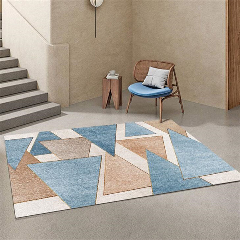 Tapis nordique rose en Polyester, bloc de couleur, lavable, pour la décoration de la maison